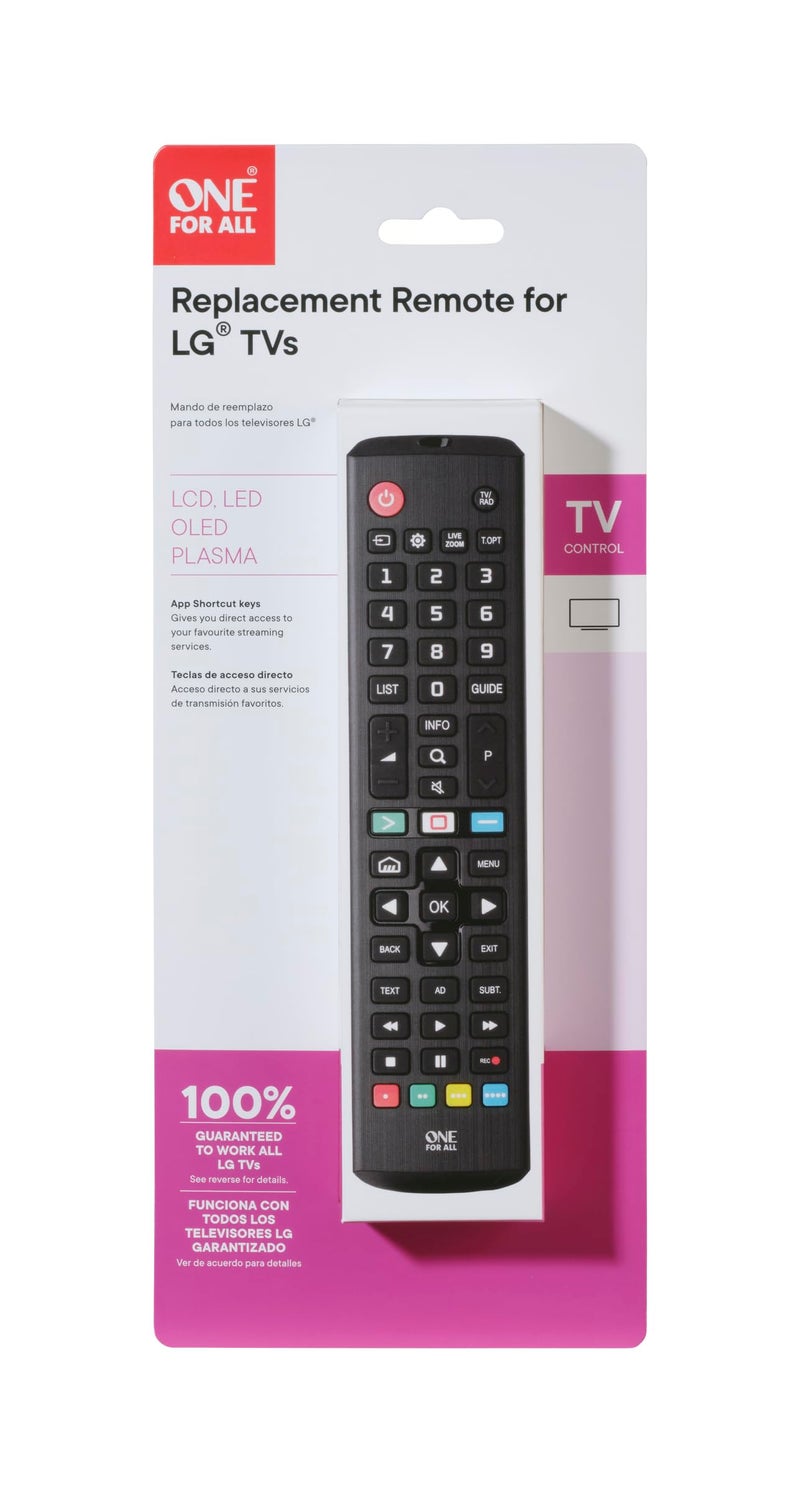 One For All جهاز تحكم عن بُعد عالمي بديل شامل، متوافق فقط مع جميع تلفزيونات LG، LCD، LED، OLED، بلازما، URC4811 - Image 3